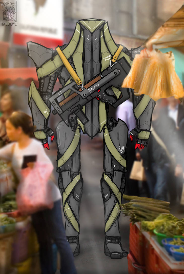 Armor Tank Droid on street market by haloowl on DeviantArt