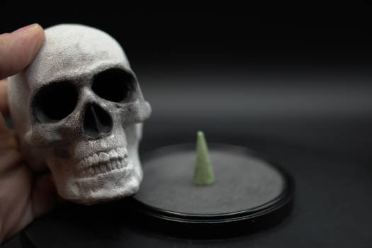 Handsculpted Incense Skull