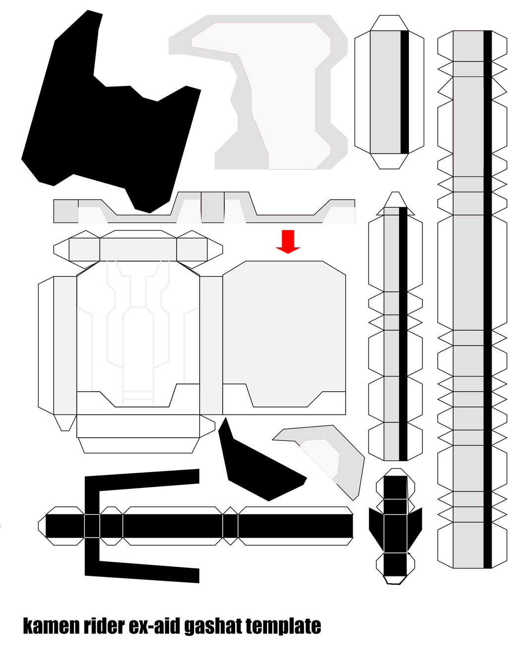 Paper Rider Template Kamen Rider Ex Aid Gashat Template by Hairianimation on DeviantArt