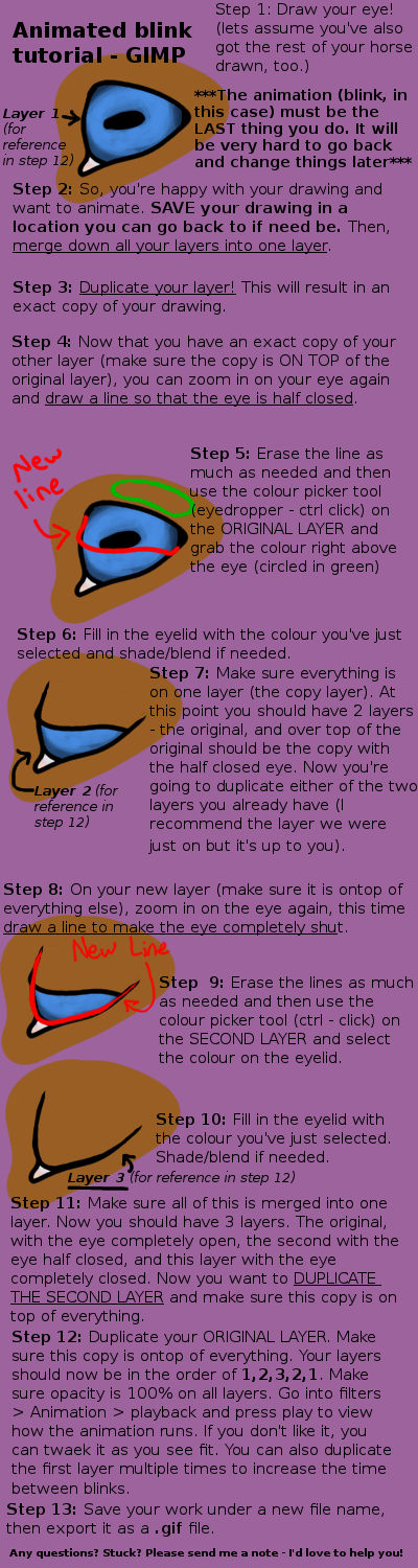Blink Animation Tutorial for GIMP by SpraklingPurpleCat on DeviantArt