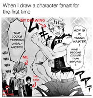 When I draw a character fanart for the first time