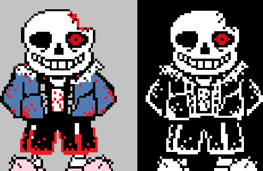 Horror sans horrortale remade battle sprite pixel art