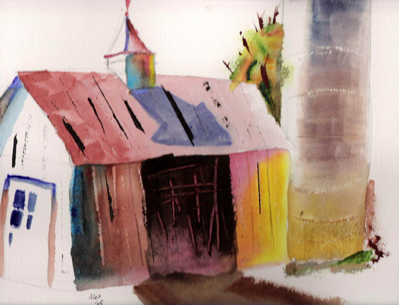 Watercolor Barn