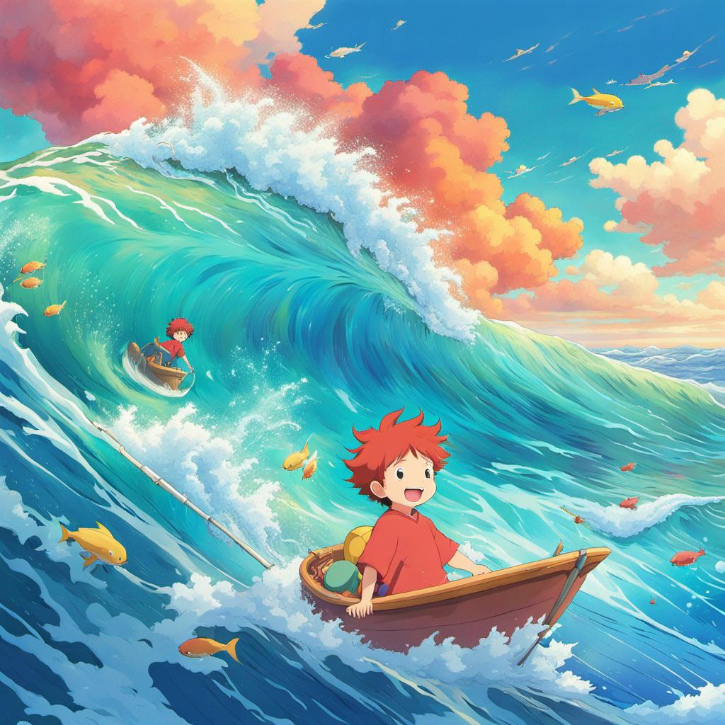 Ponyo Riding The Waves by NeonxSamurai on DeviantArt