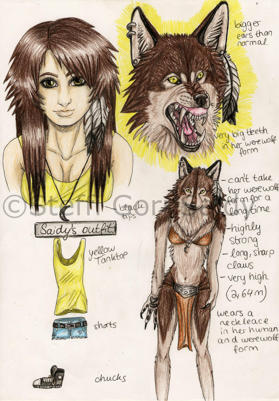 Saidy human/werewolf form refsheet by SaidyWolf on DeviantArt