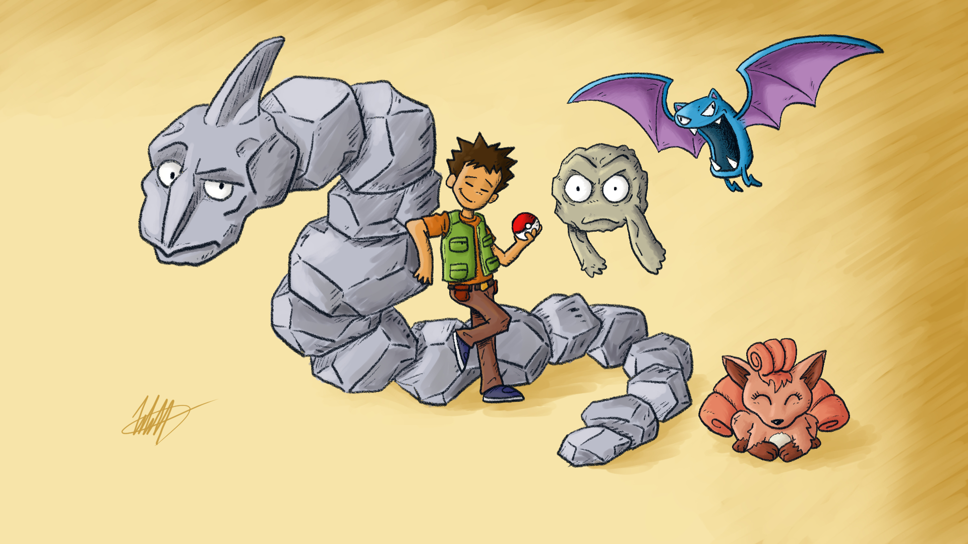 Brock and Shiny Onix (Pokemon) by EBOTIZER on DeviantArt