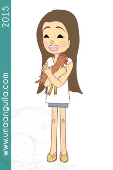 Girl and chicken