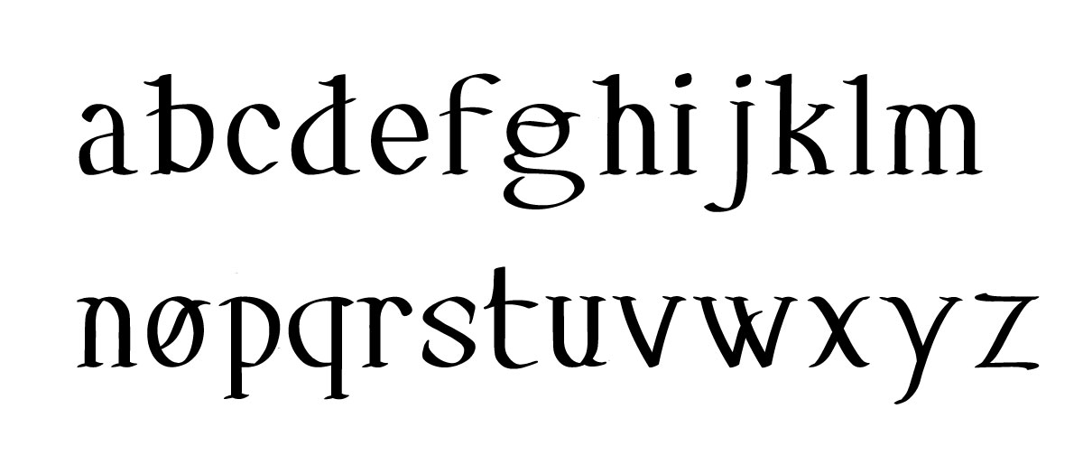 First font, lowercase