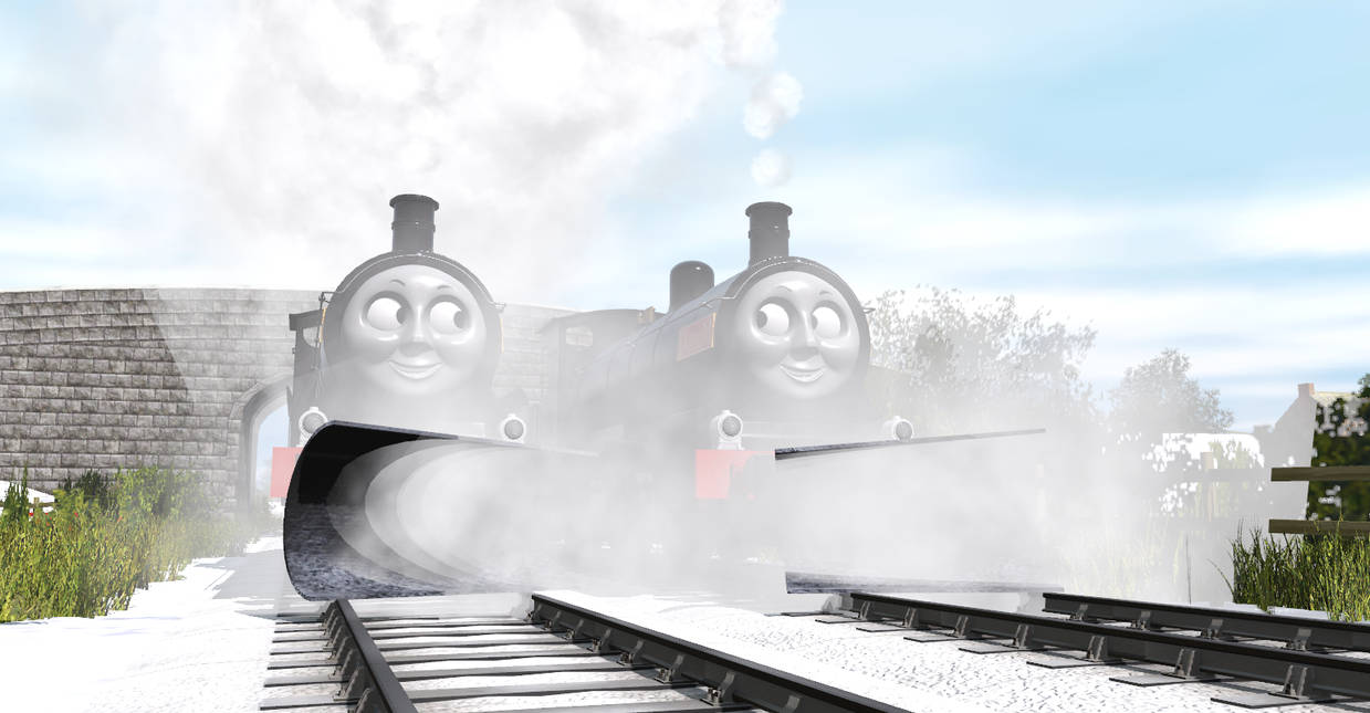 The Twin Engines Plowing Through the Snow by EngineNumber14 on DeviantArt