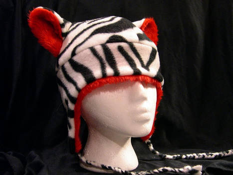 White Tiger Hat With Red Fur