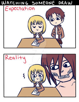 Eren and Armin: Watching Someone Draw