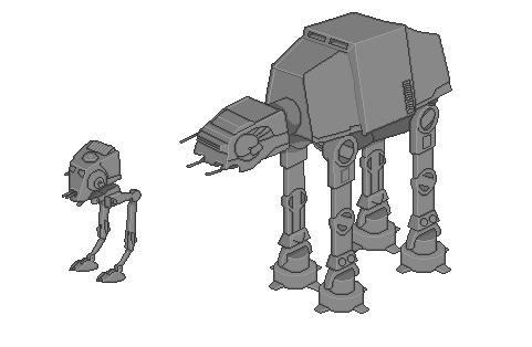 At St Deviantart Star wars: AT-ST and AT-AT by aber-kadaber on DeviantArt