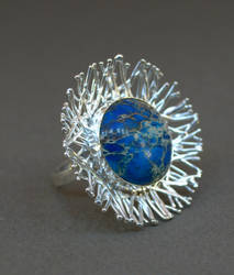 Silver Ring With Blue Jasper