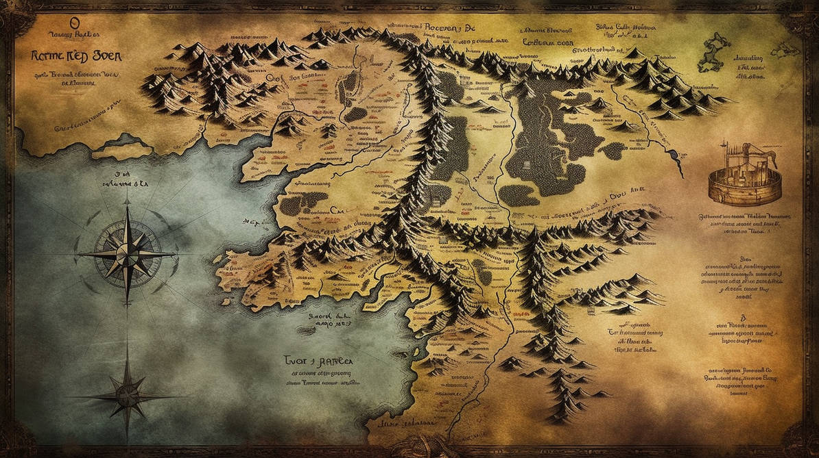 ZF Puhi old map of lord of the rings with dark aur by ZFPuhi on DeviantArt
