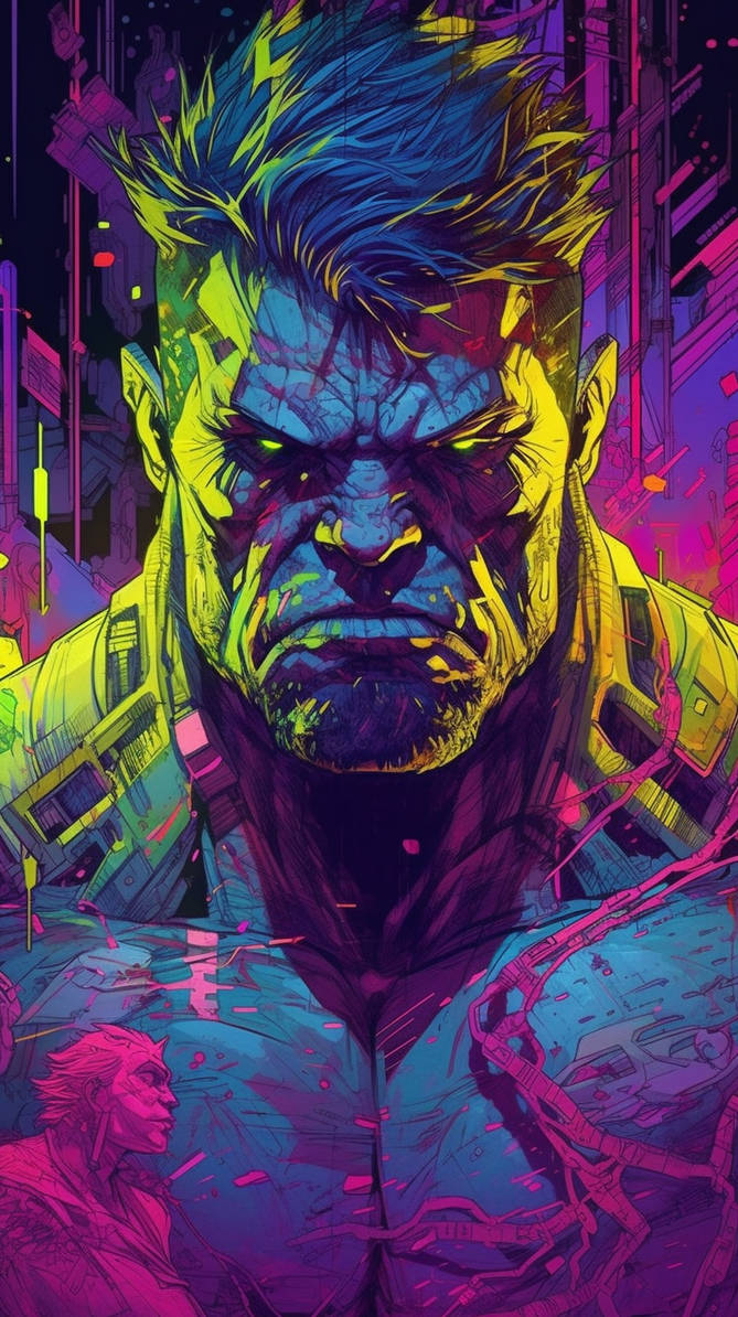 ZF Puhi Thor in the style of Cyberpunk 2077 magent by ZFPuhi on
