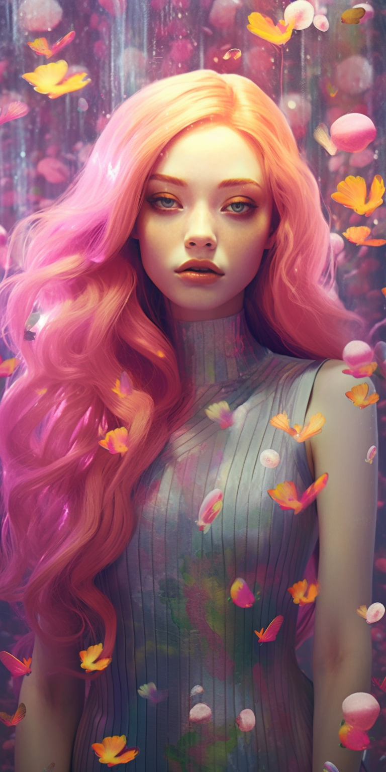 ZF Puhi A mesmerizing girl with long pink hair sta