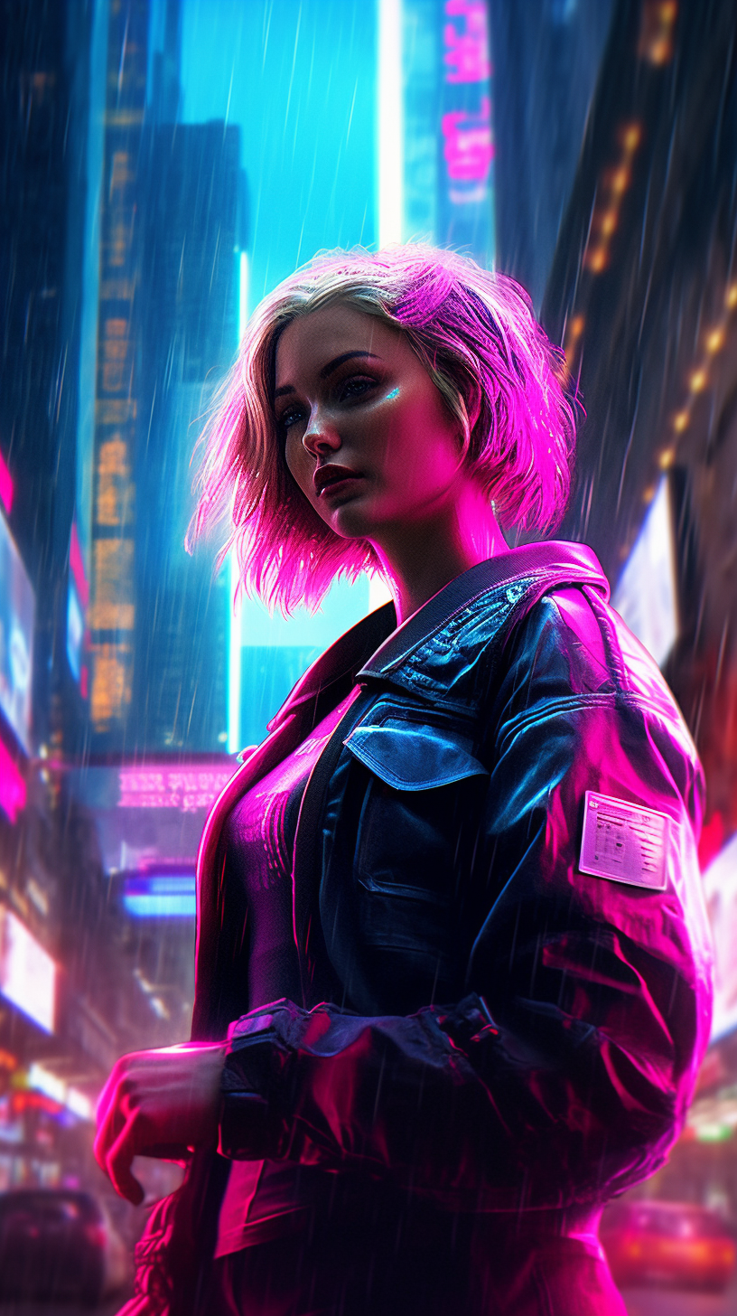 ZF Puhi Thor in the style of Cyberpunk 2077 magent by ZFPuhi on