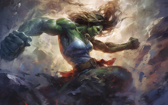 ZF Puhi Amazing scene of She Hulk Smashing