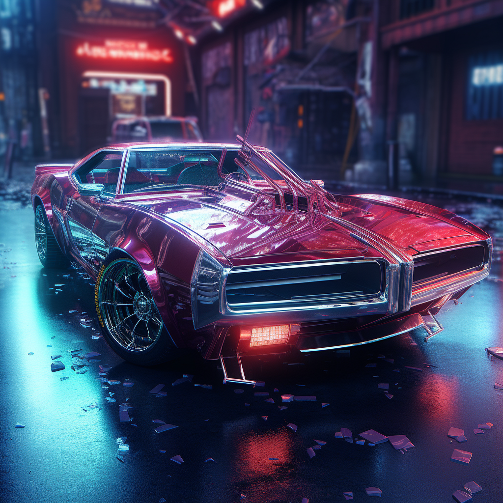 ZF Puhi Thor in the style of Cyberpunk 2077 magent by ZFPuhi on