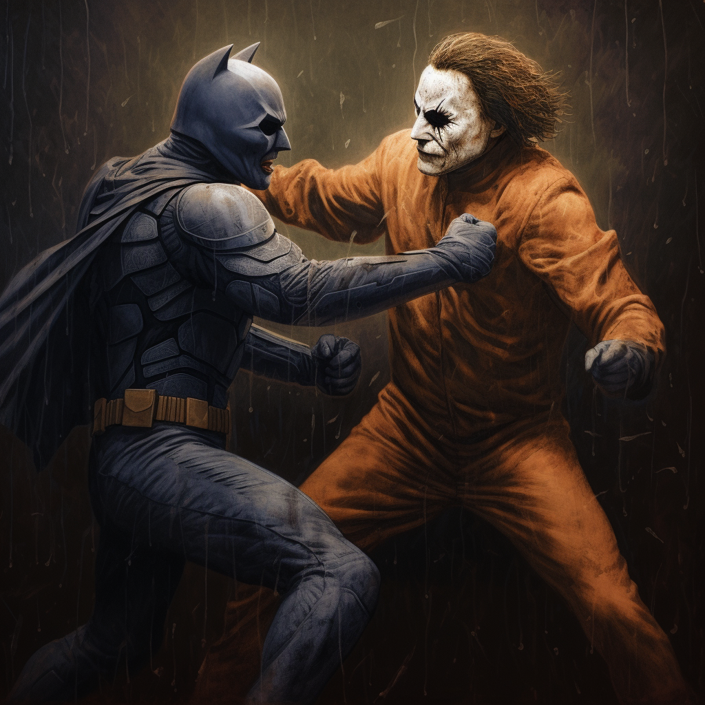 ZF Puhi Michael Myers Halloween fighting Batman fr by ZFPuhi on DeviantArt
