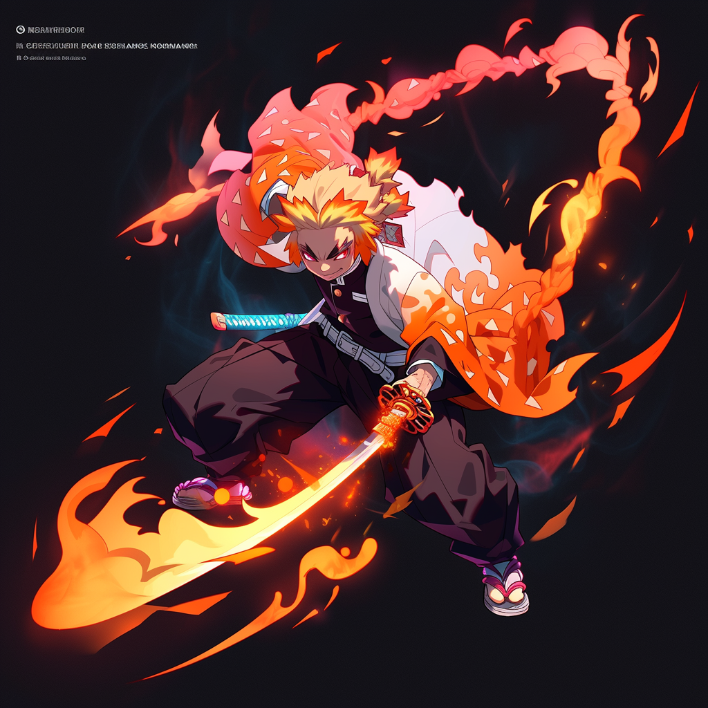 Demon Slayer Kyojuro Rengoku Flame Hashira 5º. Formato 2K baixar