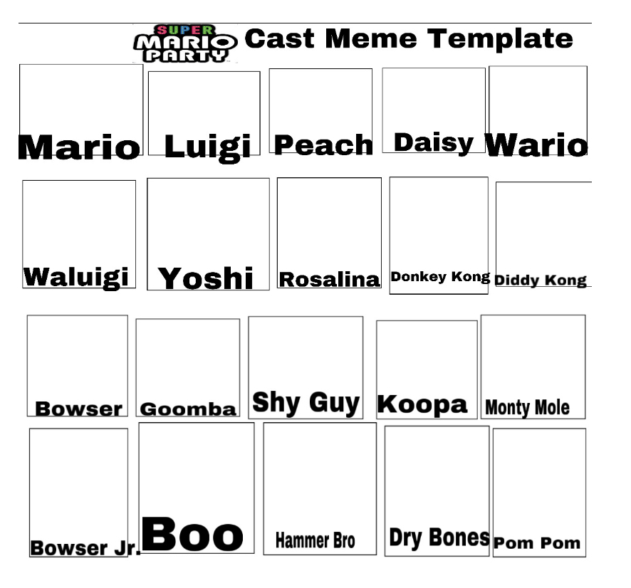 Super Mario Party Cast Meme Template by juniortheiv on DeviantArt