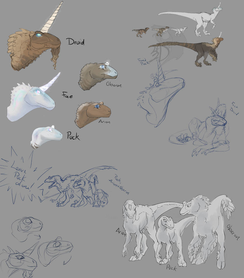 Uni-raptor family by ZarienaiDreamWeaver on DeviantArt