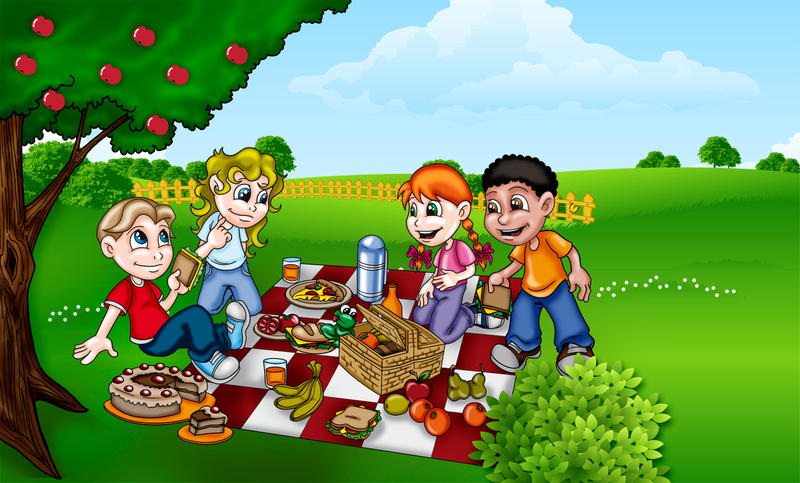 Пикник закончился. Дети на пикнике иллюстрация. Пикник для детей в детском саду. Рисунок пикник на природе. Пикник с семьей на природе рисунки.