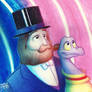 Dreamfinder and Figment in the Rainbow Corridor