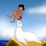 Mowgli and the white seal