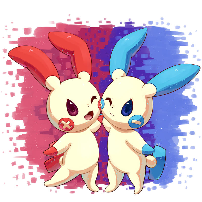 Plusle And Minun By Nevedoodle On Deviantart Plusle And Minun By Nevedoodle On Deviantart