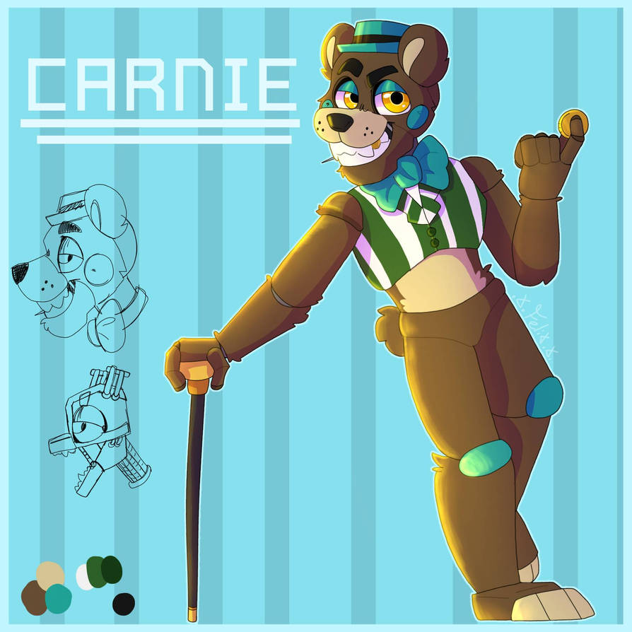 Carnie ref sheet! :D // Fnaf Help Wanted 2 by FelixTheRainboe on DeviantArt