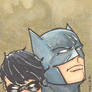 Batman and Robin Sketch Card