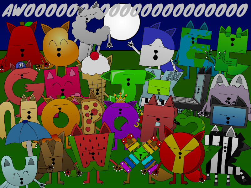 All the Alphabetons as Werewolves howling by Alphabeton100 on DeviantArt