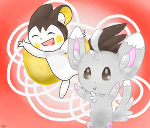 Emolga and Minccino - Sketch