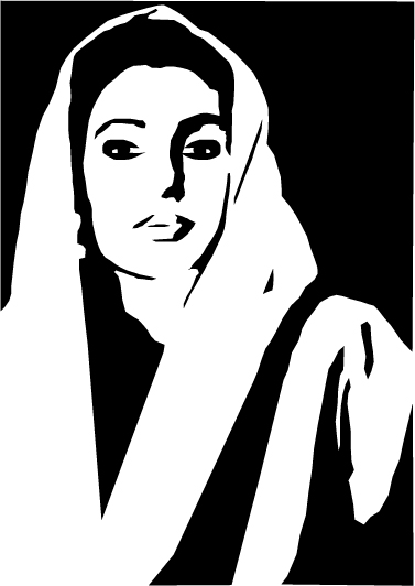 Muslim Woman in B+W