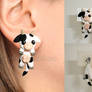 Cow clinging earrings