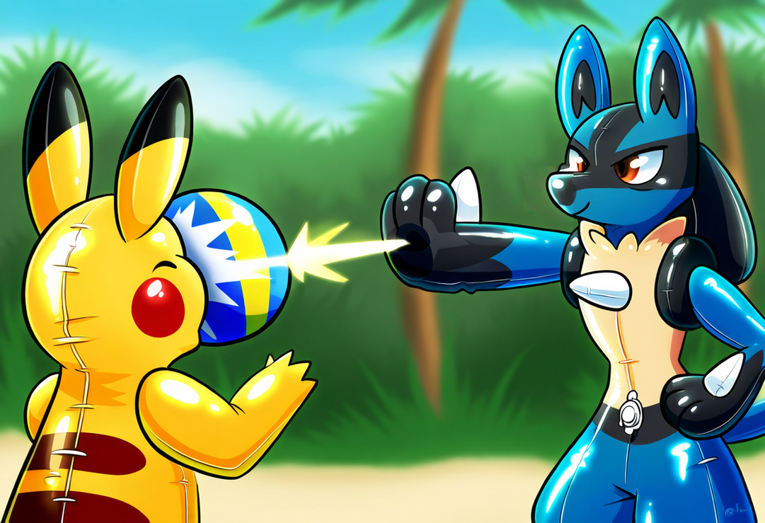 Inflatable Lucario used Aura ball by AnonAT91 on DeviantArt