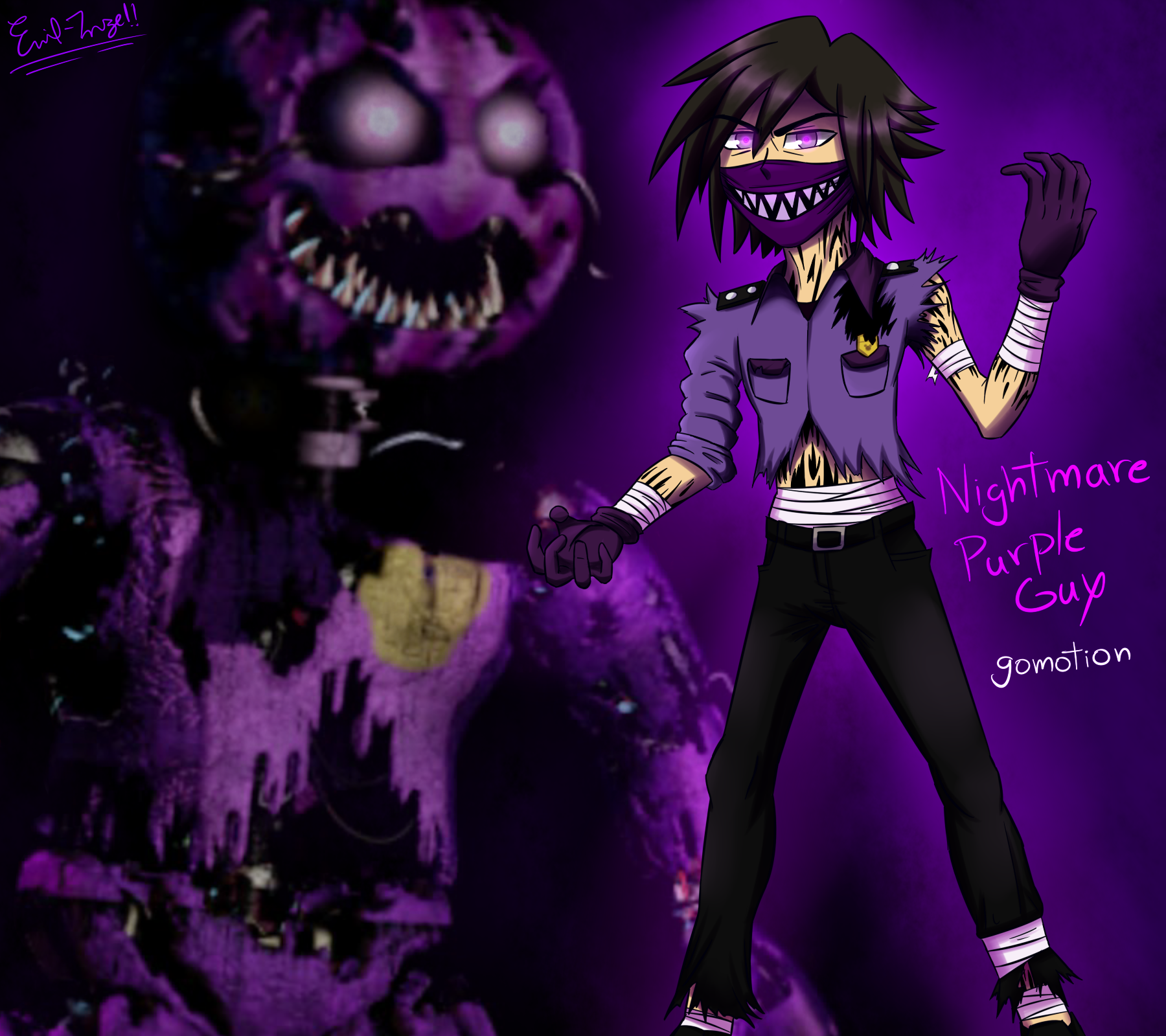 fnafcrossover nr.14 purple-(DOOM)-guy by HidanXart on DeviantArt