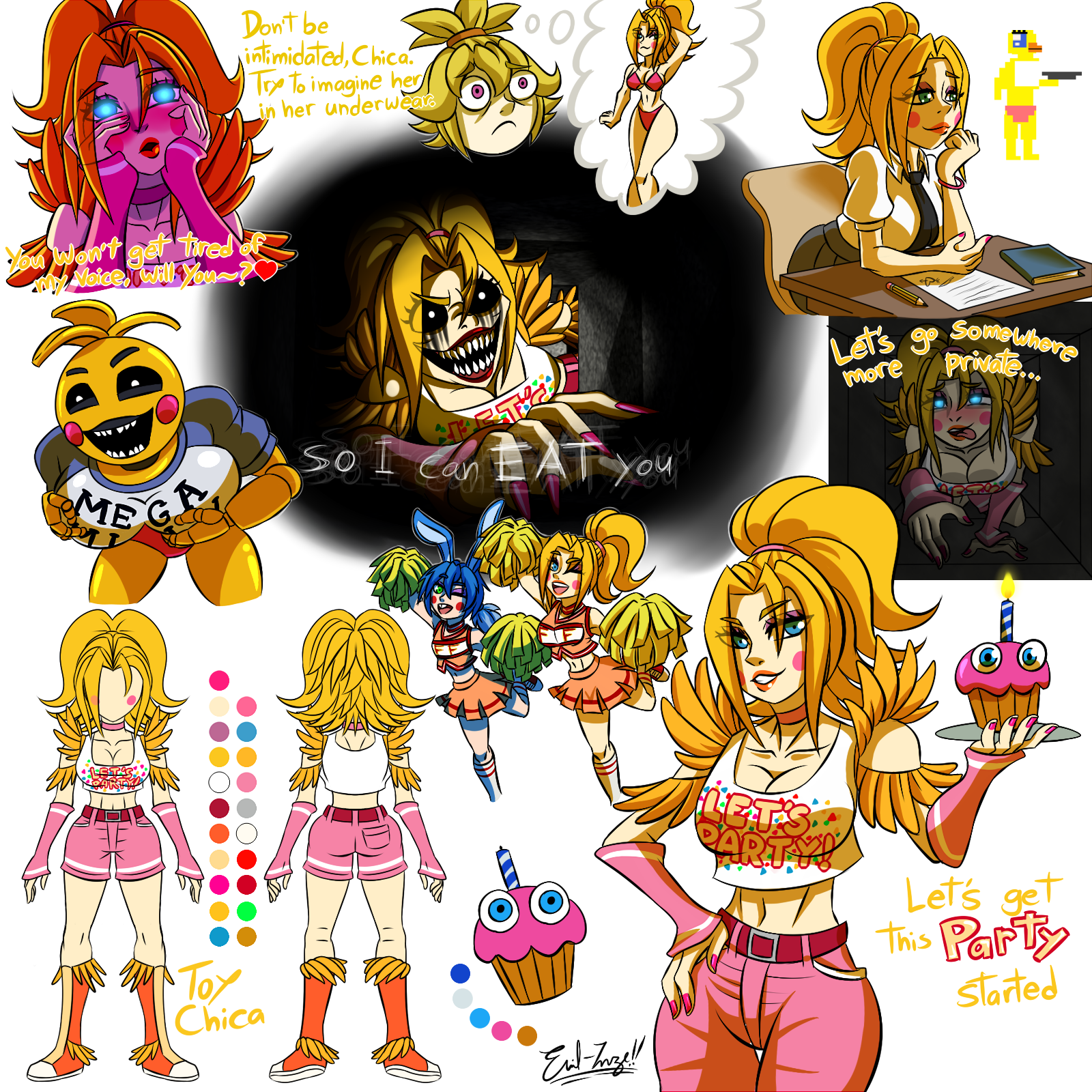 Mile on X: Desenho da Toy Chica,bruh. ;-; Infelizmente sei fazer