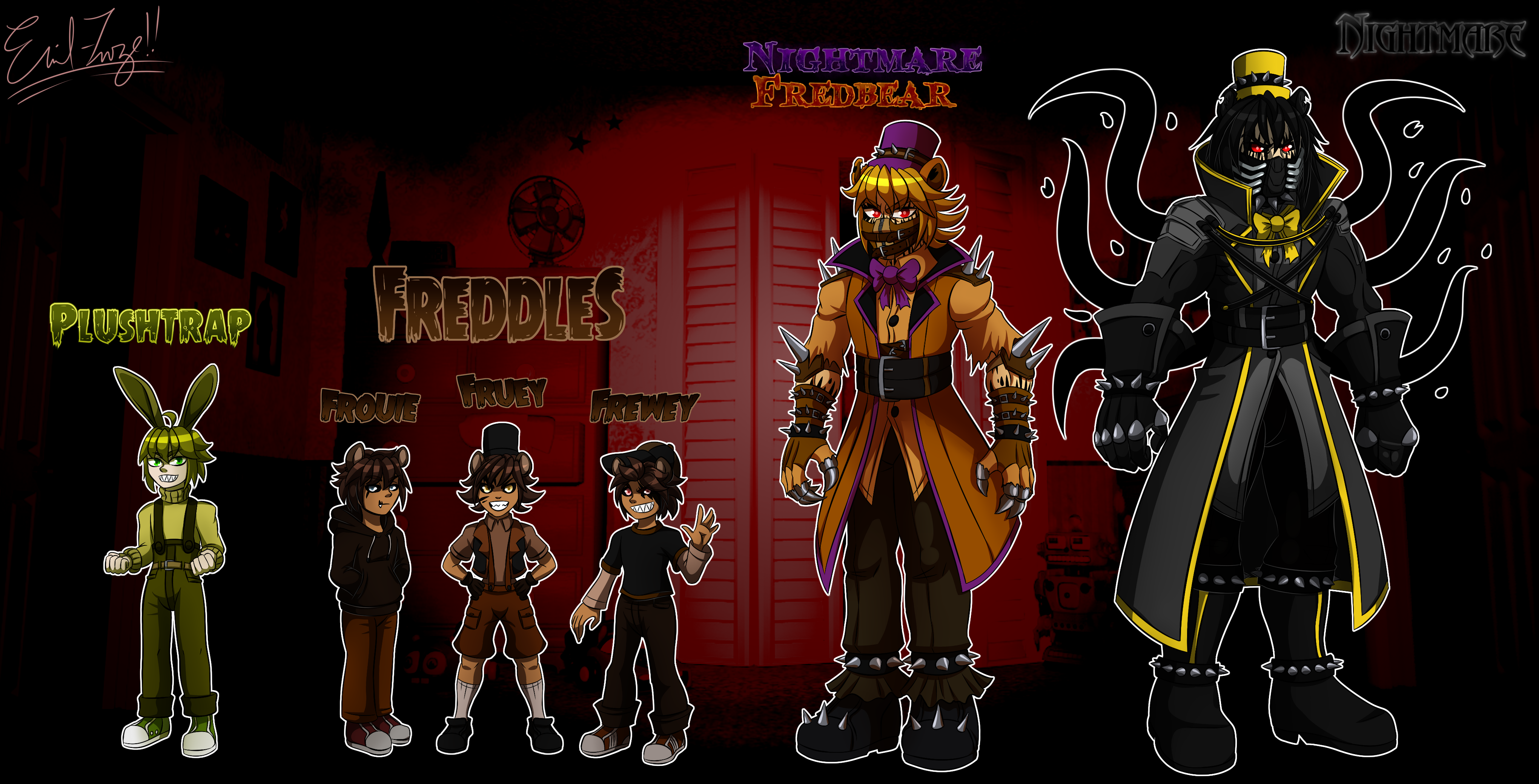 FNAF 4 - Humanized Nightmares by LadyFiszi on DeviantArt