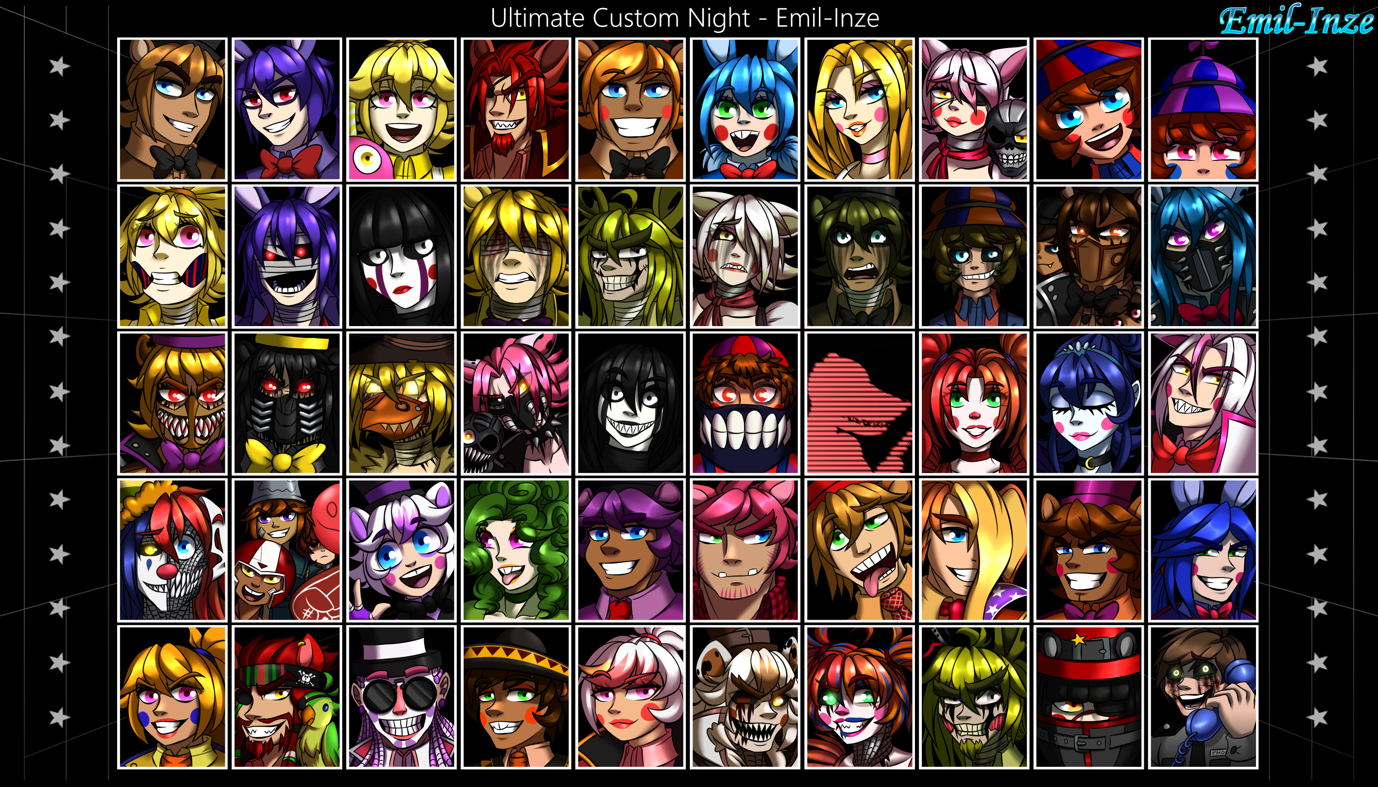 Full FNIA Ultimate Custom Night ROSTER  FNaF UCN by Mairusu-Paua on  DeviantArt