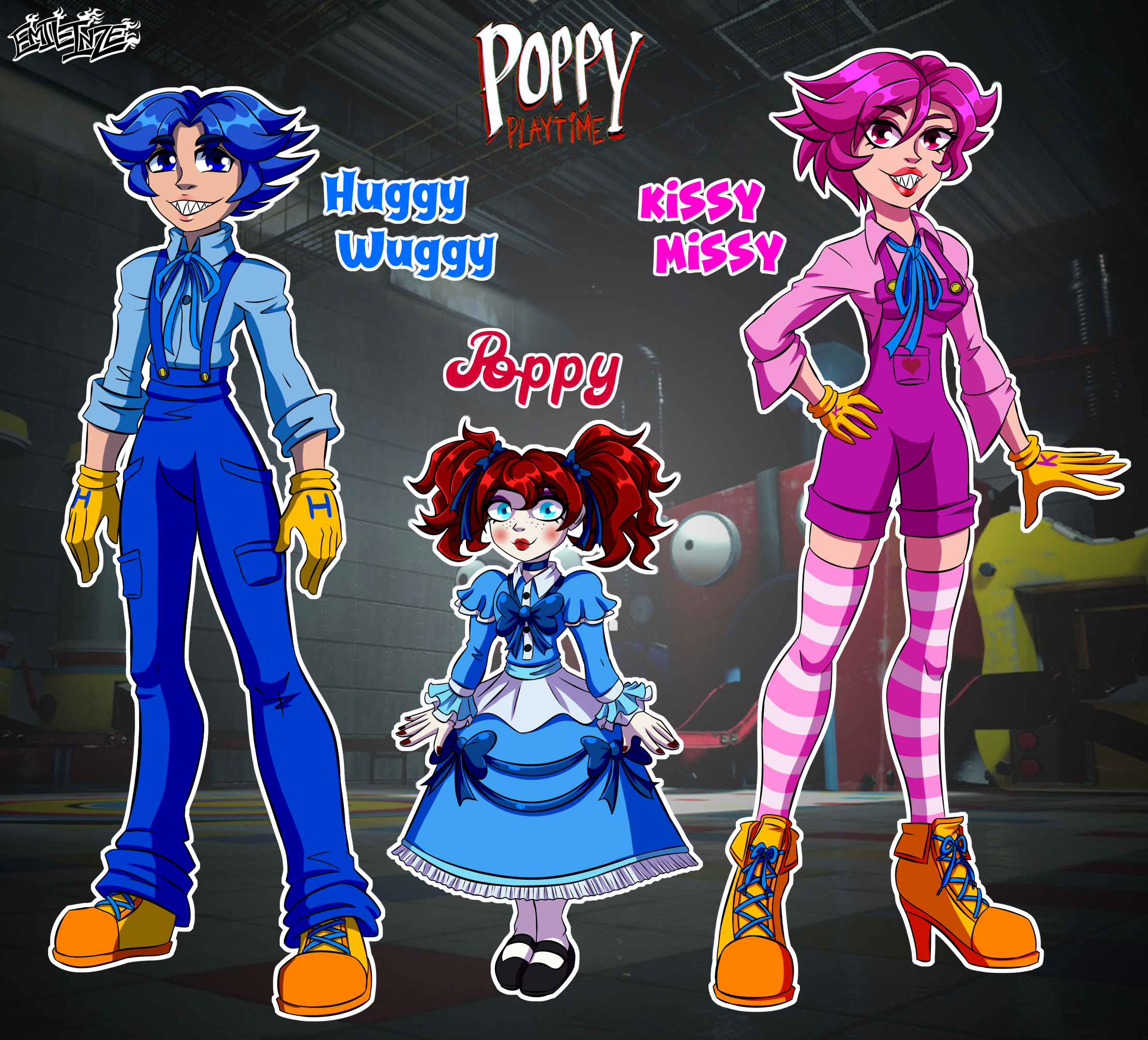 I humanized 2 poppy playtime characters by DigitalPhobia on DeviantArt