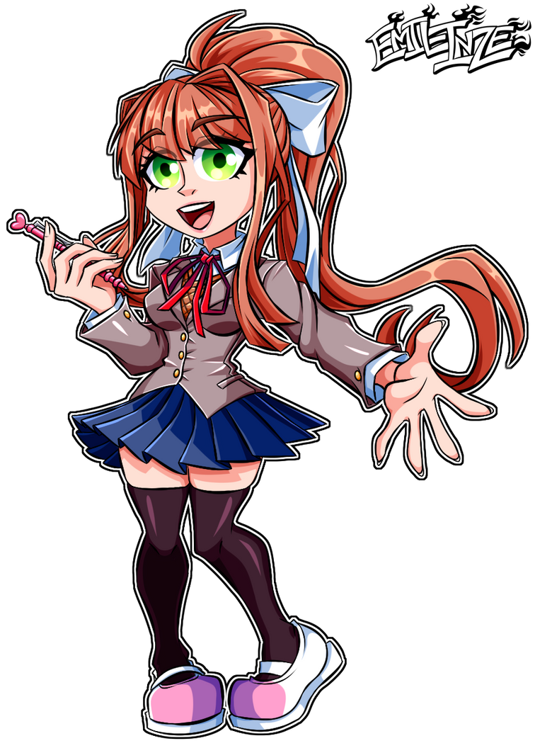 Monika (Doki Doki Literature Club) by Emil-Inze on DeviantArt