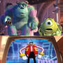 Mike and Sulley watch Dr. Eggman's announcement