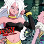 Android 21 (Good) fights alongside Mina Ashido