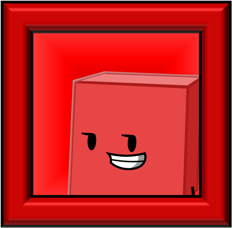 Cartoon character blocky from battle for dream island