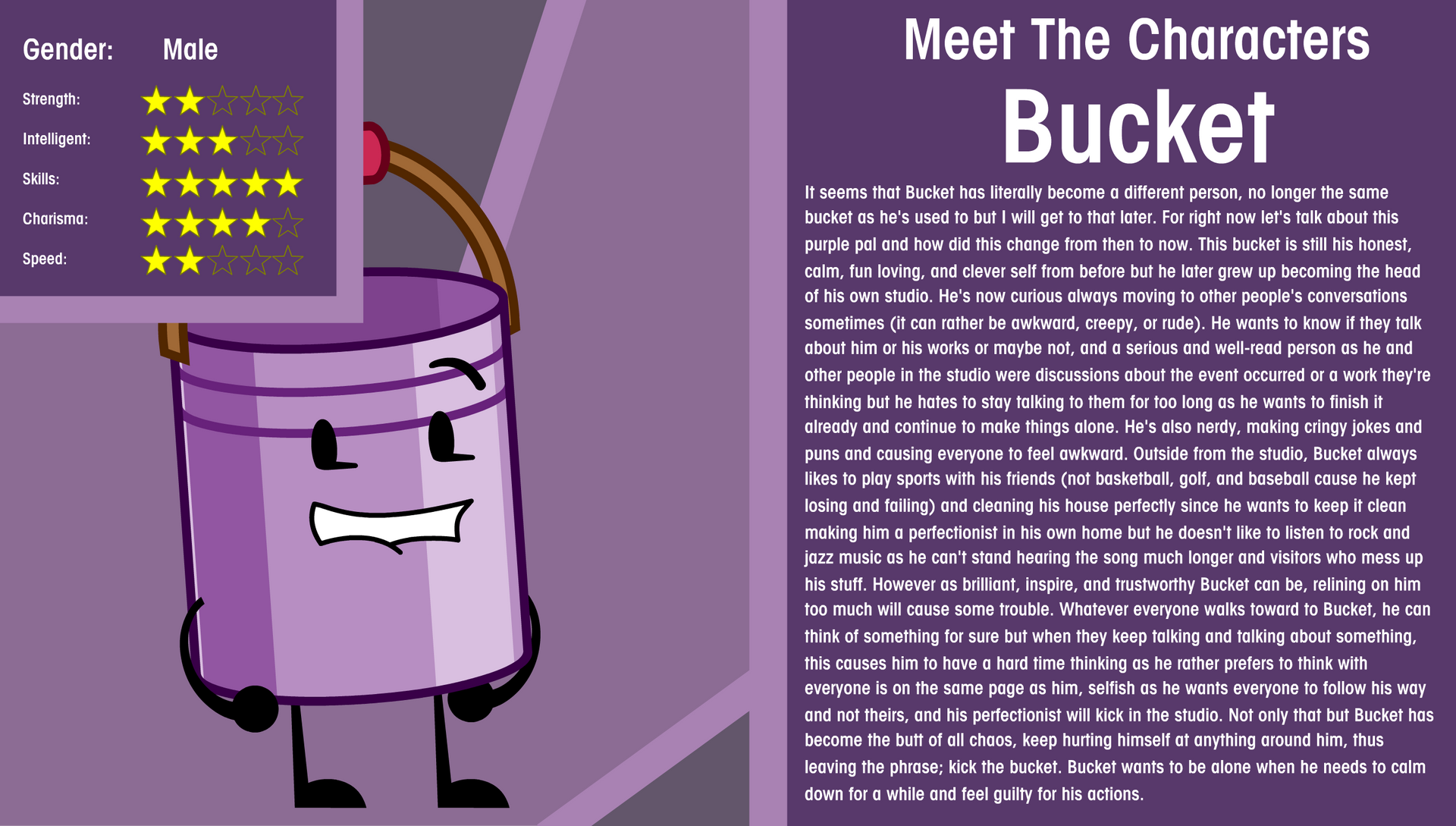 Bucket Rivals Meet The Characters: Bucket by Bucketverse on DeviantArt