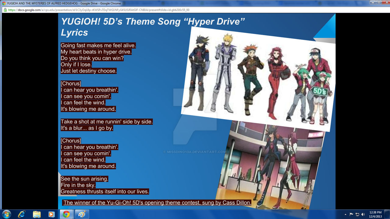 YUGIOH! 5D's Theme Song Lyrics sheet by MissDino13a on DeviantArt