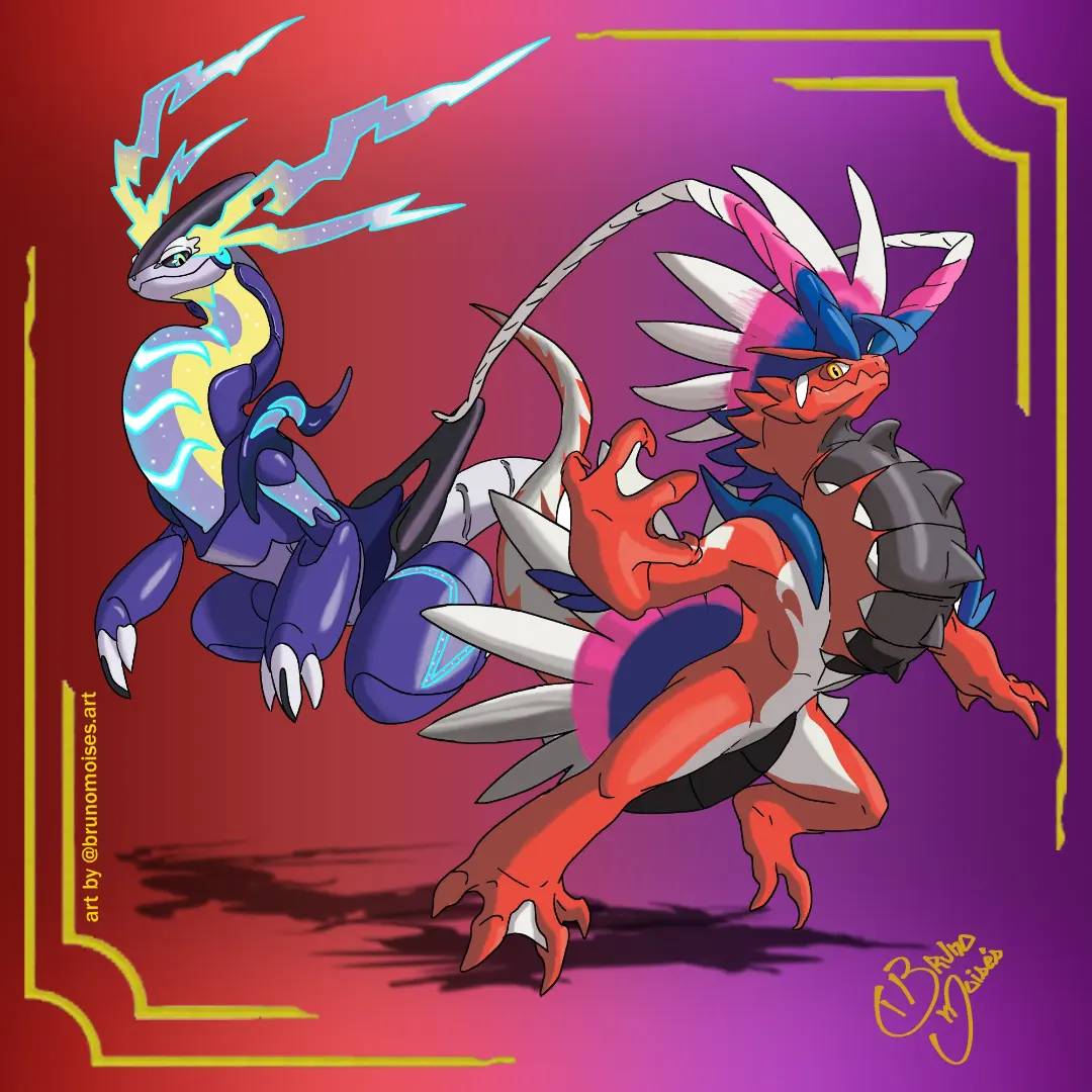 I made this fanart Miraidon vs Koraidon : r/pokemon